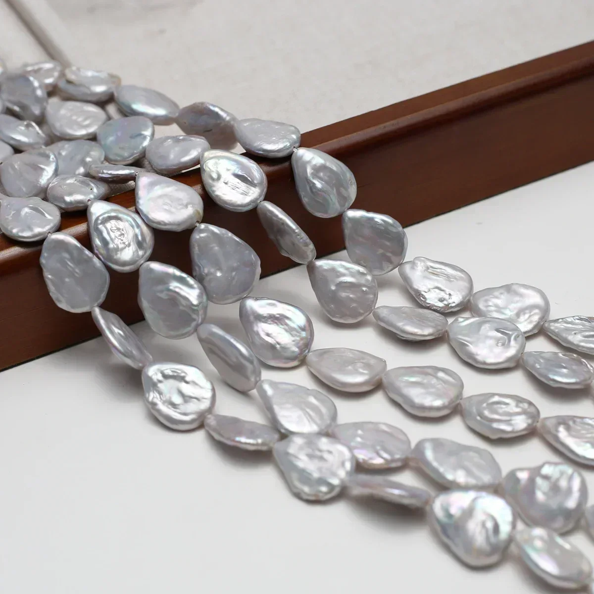 

Natural Freshwater Pearls 13x18mm AAAA White Baroque Gray Water Drop Pearl Bead Jewelry Make DIY Necklace Bracelet Accessories