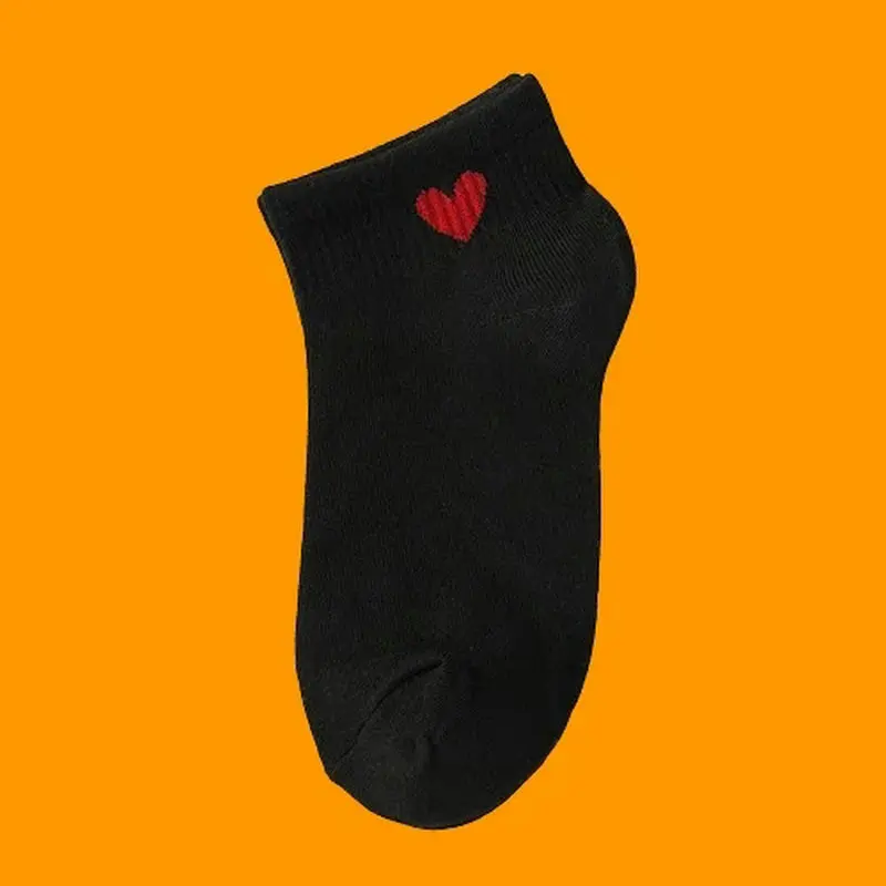 4/8 Pairs Pure Cotton Spring And Summer Comfortable Socks Ladies Casual Sports Breathable Love Heart 2024 New Socks Ladies Socks