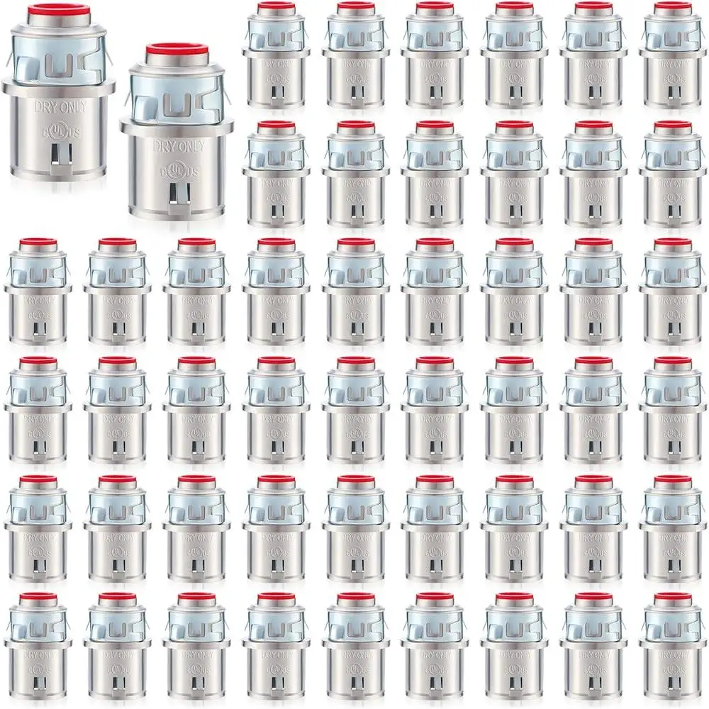 

Zinc Metal Cable Connectors 3/8 Inch Snap-in Electrical Conduit Connectors Steel Aluminum 50 Pack Durable Versatile Easy Use