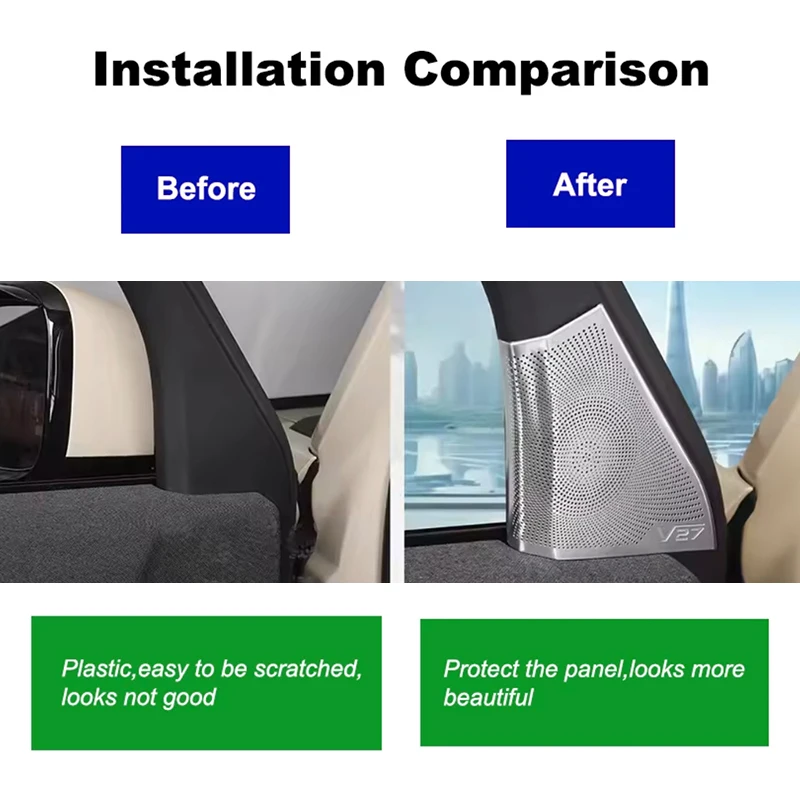 For Chery iCAR V27 ICAUR V27 2026 Car Inner Window Front Triangle Pillar Column Cover Frame Trim Stainless Steel Sticker