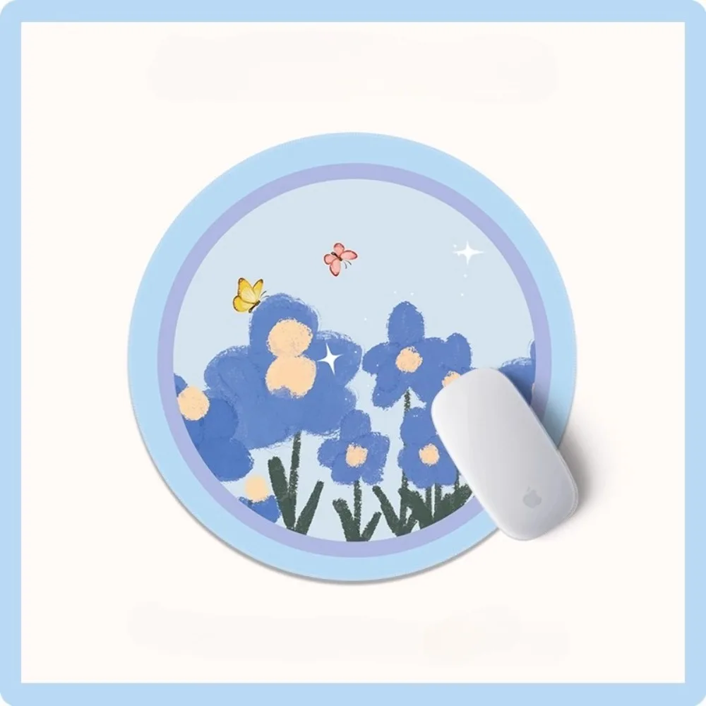 Un alfombrilla de ratón antideslizante y gruesa hecha a medida para hadas, un alfombrilla de mesa pequeña, redonda, con borde bloqueado y linda y estilo Instagram.