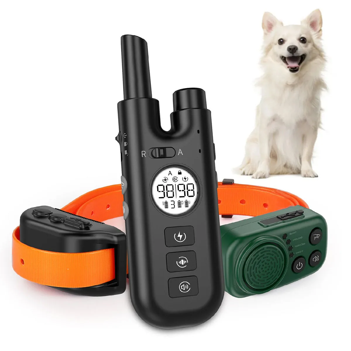 

Dog Training Collar with Remote 2600ft Range, Dog Bark Collar IPX7 Waterproof Rechargeable E-Collar for Small Medium Large Dogs