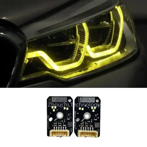 빨간색 파란색 노란색 DRL LED 보드 세트 18-20 BMW G30 G38 F90 M5 G31 G32 GT 미국 EU 사양 적응 형 LED 이후 주간 헤드 라이트