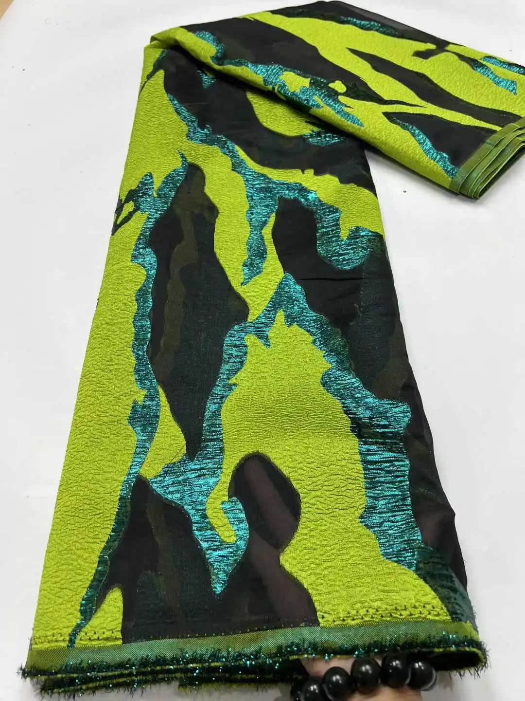 

2025 Высокое качество парчовое жаккардовое кружево африканский нигерийский тюль кружевная ткань из органзы с вышивкой 5 ярдов для вечернего платья SZ849