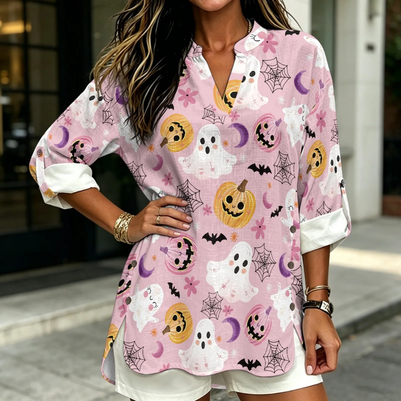 S&S Watches & Jewelry Ho Chi Minh - PENSTROLL Pumpkin Ghost Roll-up Langarmhemden für