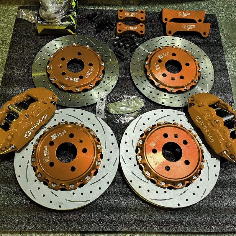 Dicase Braking System Gold Big Caliper Kits High Carbon Alloy Brake Calipers Disc Rotors for Honda Civic Accord 10