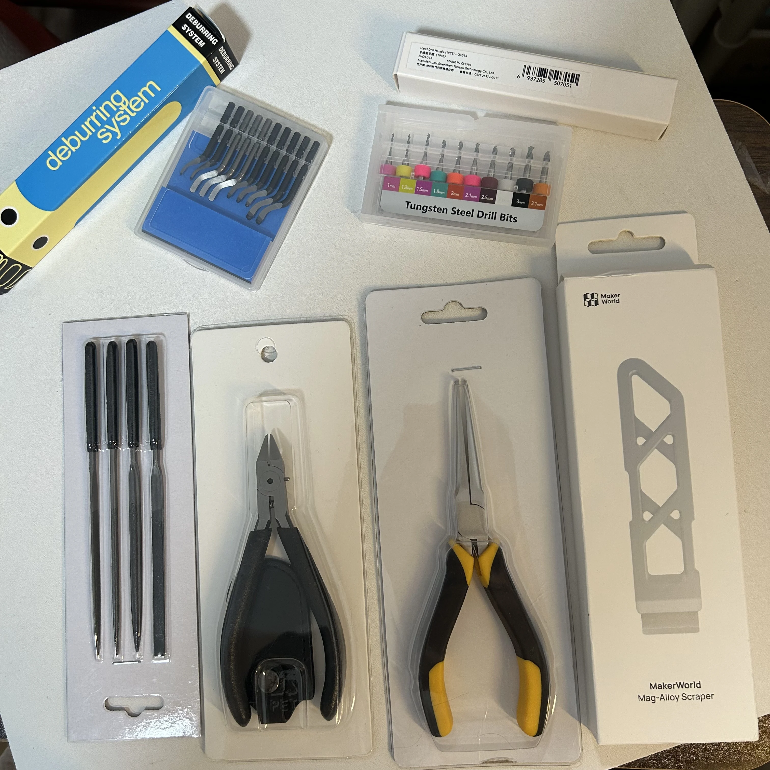 Maker's Supply Print Finishing Kit/Mag-Alloy Scraper/Flush Cutters/4-Piece File Set/Deburring Tool  Screwdriver Kit 3d printers