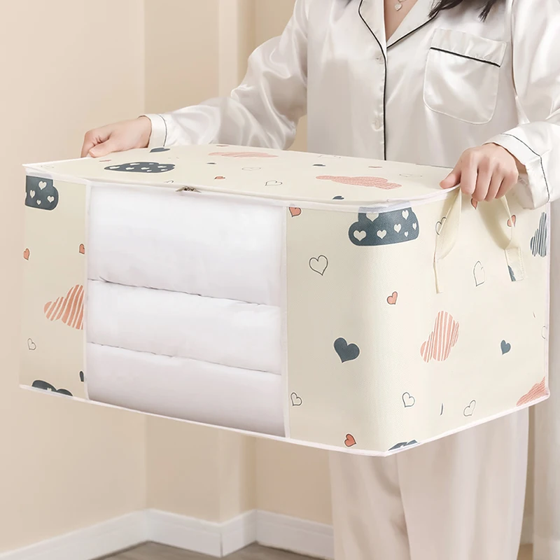 Wardrobe Organizer Large Capacity Quilt Clothing Box Polyester Fabric Dustproof Storage Bags