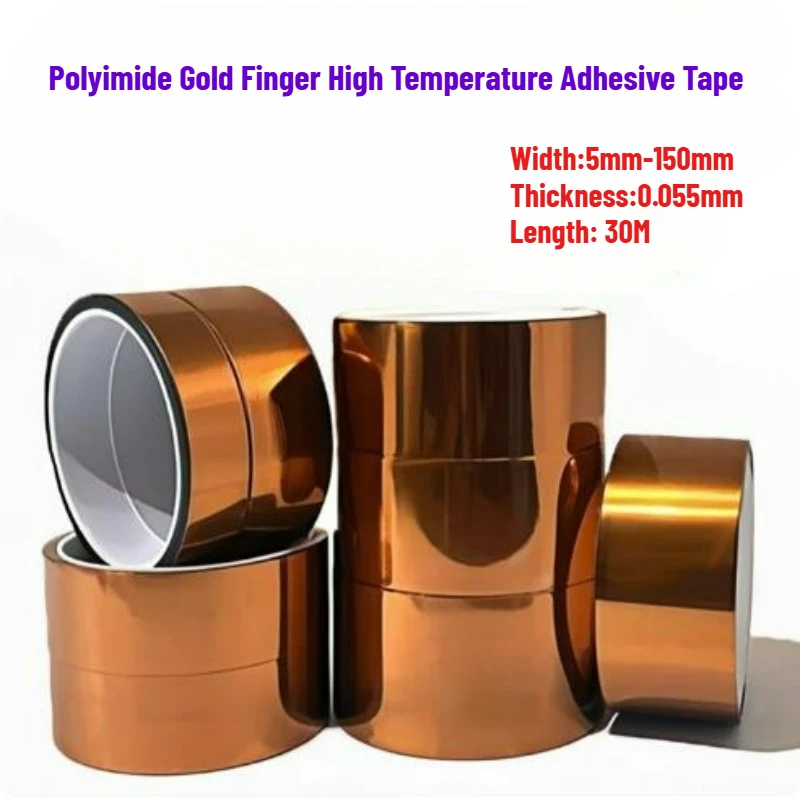 30M/Roll High Temperature Heat BGA Tape Gold Thermal Insulation Electronics Board Protection Polyimide Adhesive Insulating Tapes