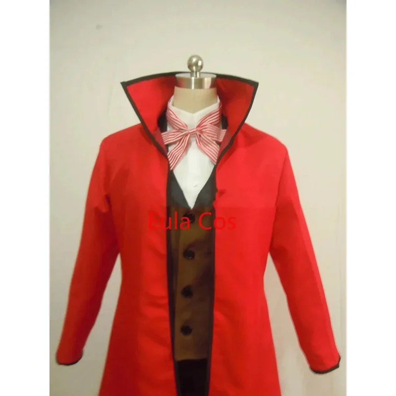 أنيمي الأسود بتلر الموت شينيغامي جريل ساتكليف تأثيري الزي الأحمر الزي Kuroshitsuji Grell Sutcliff أحذية حمراء طويلة الشعر