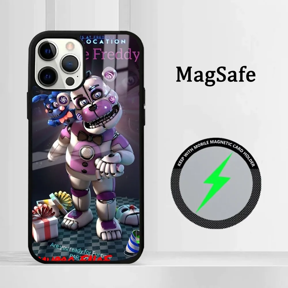 FNAF F-Five N-Nights at-Freddys Phone Case For iPhone 15 14 13 12 11 Pro Max Plus Mini Mirror Magnetic Cover