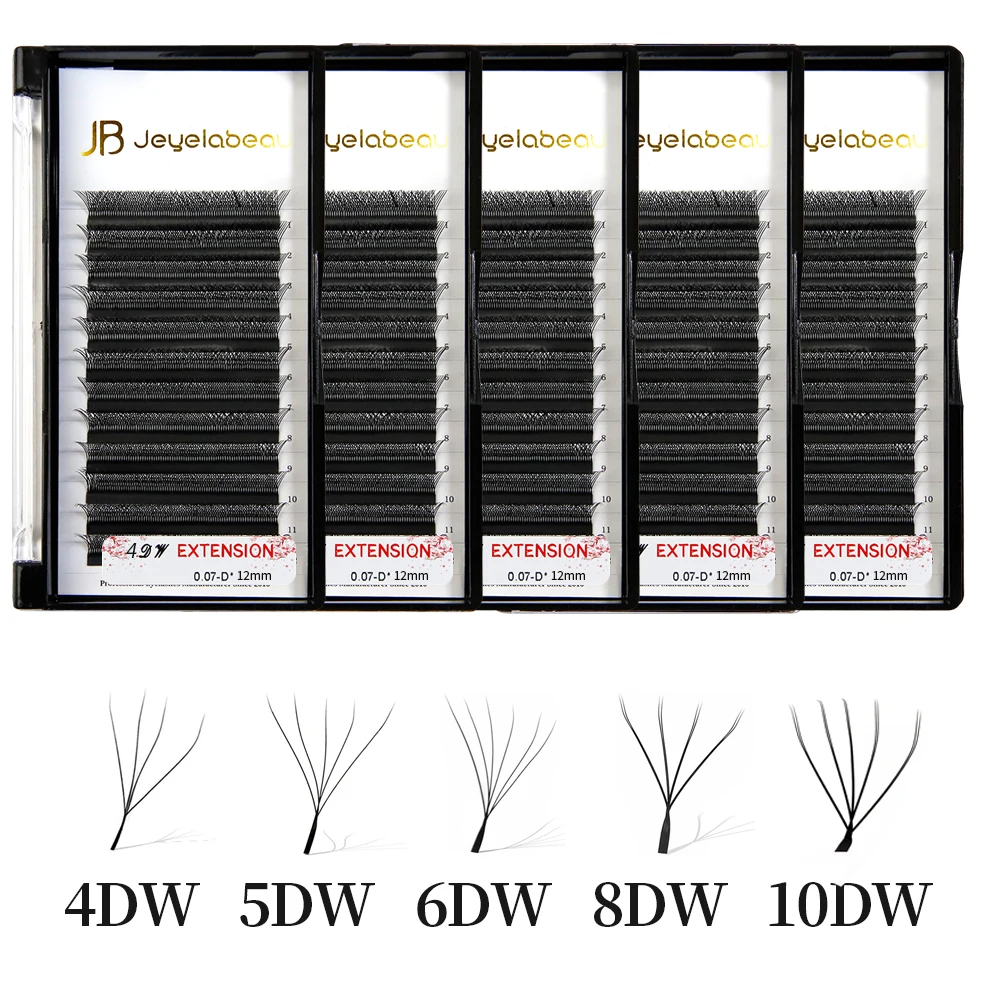 JB Jeyelabeau 4D 5D 8D 10D W Lashes Extension Natural W Shape Double Layer 5D W Mink Lashes Soft Russia Eyelashes Fake Cilios