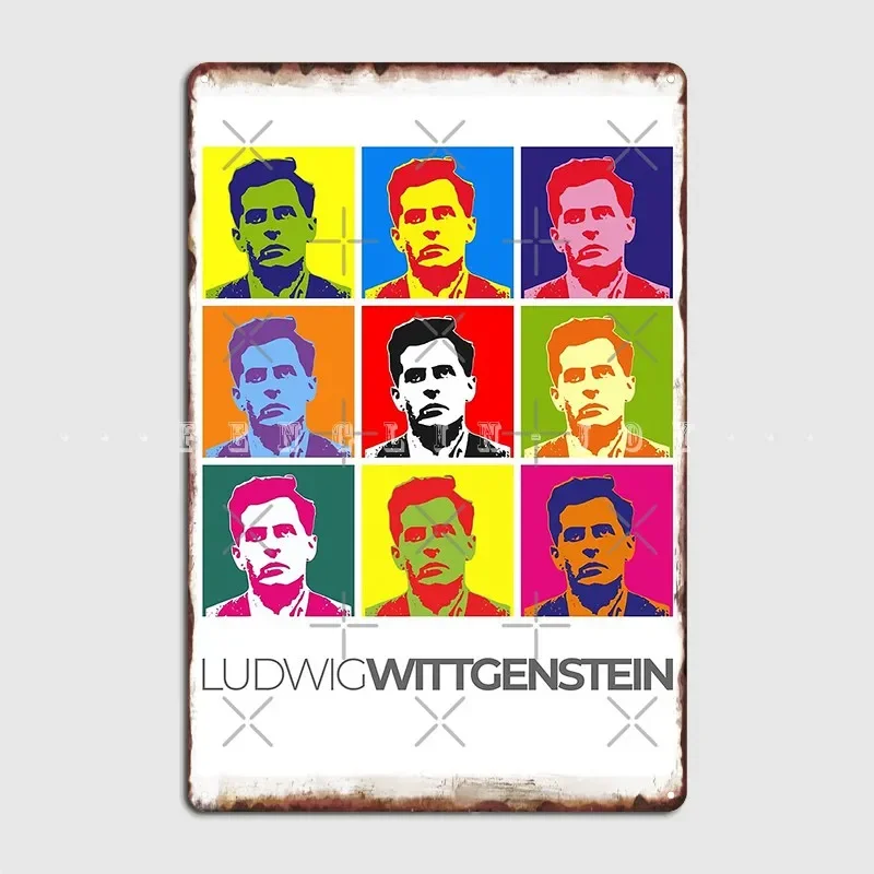 Ludwig Wittgenstein Pop-Art Poster Portrait Poster Metal Plaque Club Party Pub Garage Retro Plates Tin Sign Poster