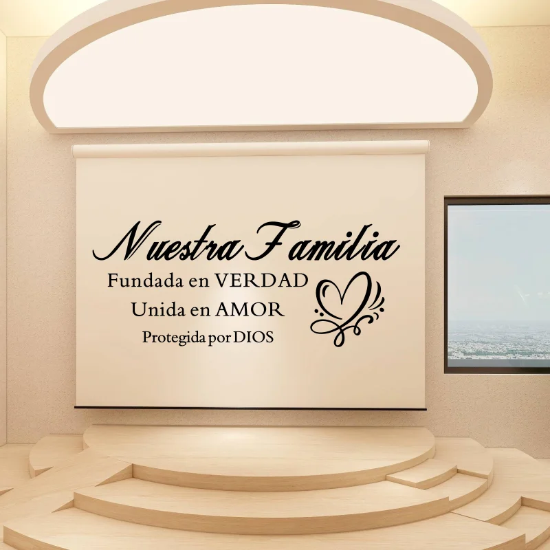 الإسبانية حقيقة عائلتنا الانضمام في الحب المحفوظة من قبل الله الكتاب المقدس الآية اسبانيا إقتباس الجدار ملصق لاصق لامع ورائع اسبانيا إقتباس غرفة نوم الفينيل # 429