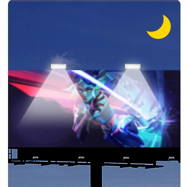 Solar LED Billboard Light Outdoor Integrated Wall Lights Aluminum Waterproof 20W 6000K with Sensor Control