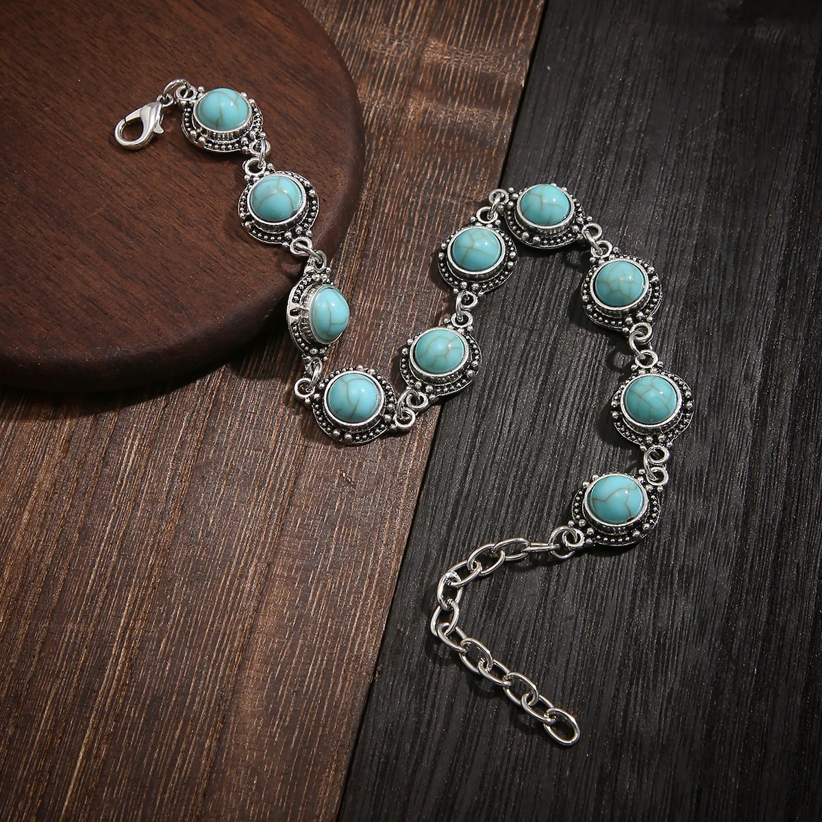 New Fashion Versatile Retro Ethnic Style Feet Chain Alloy Imitation Turquoise Feet Decoration Women's Festival Party Accessories view 6
