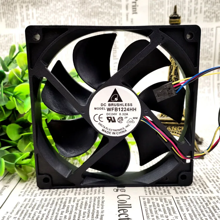 

NEW ORIGINAL WFB1224HH 24V 0.32A 4wires 12025 120*120*25mm 12cm COOLING FAN