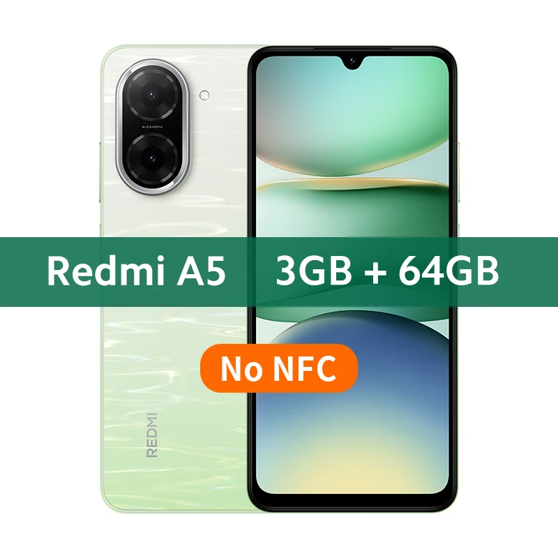 Xiaomi Redmi A5 Global Version Smartphone 6.88" Large Screen 32MP AI Dual Camera UNISOC T7250 Processor 15W Fast Charging