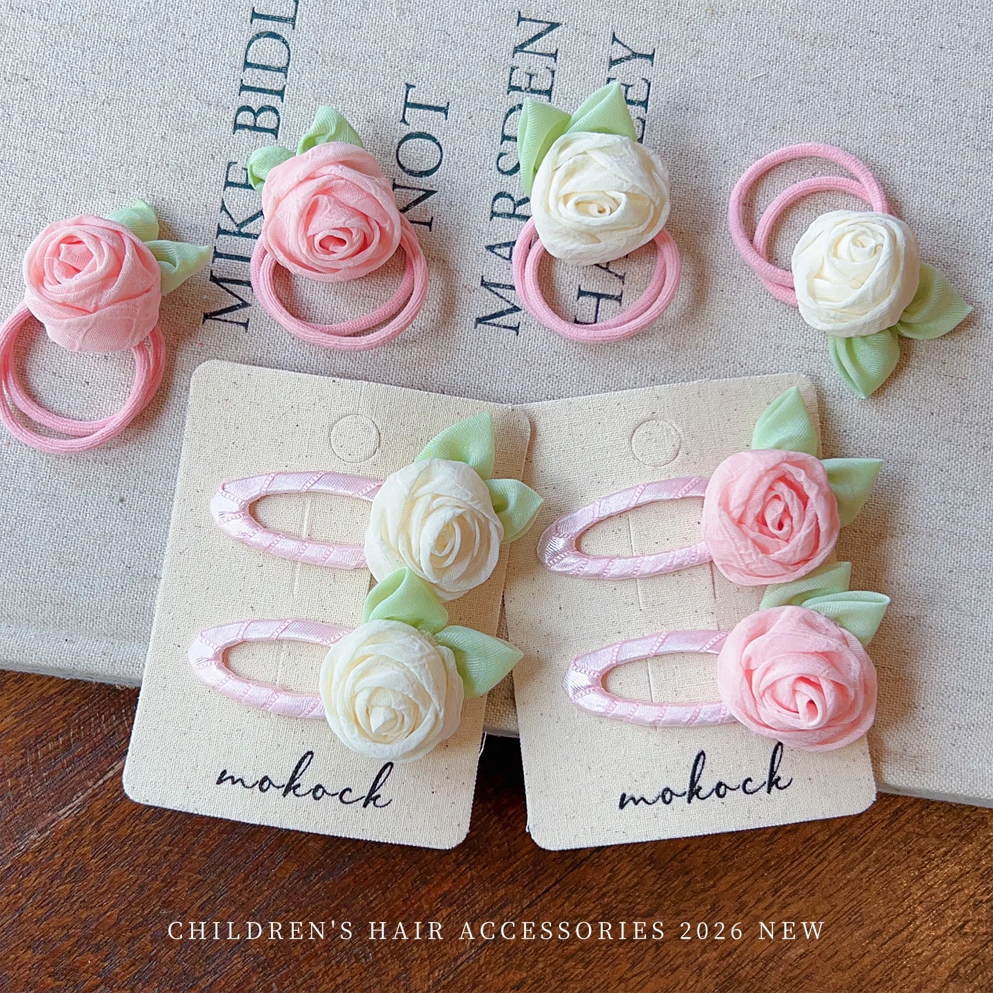 Neue Mode 2-teiliges Set Weiße Rosa Blumen-Haarspangen Schonende Haarnadeln für Babymädchen Frauen Koreanische Accessoires Partygeschenk 2026 – Detail 4