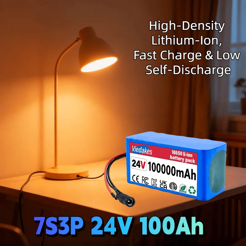 

New 7S3P 18650 24V 10000mAh Rechargeable Batteries 24V Lithium Battery Wheelchair Battery 7s3p Battery Pack for camping
