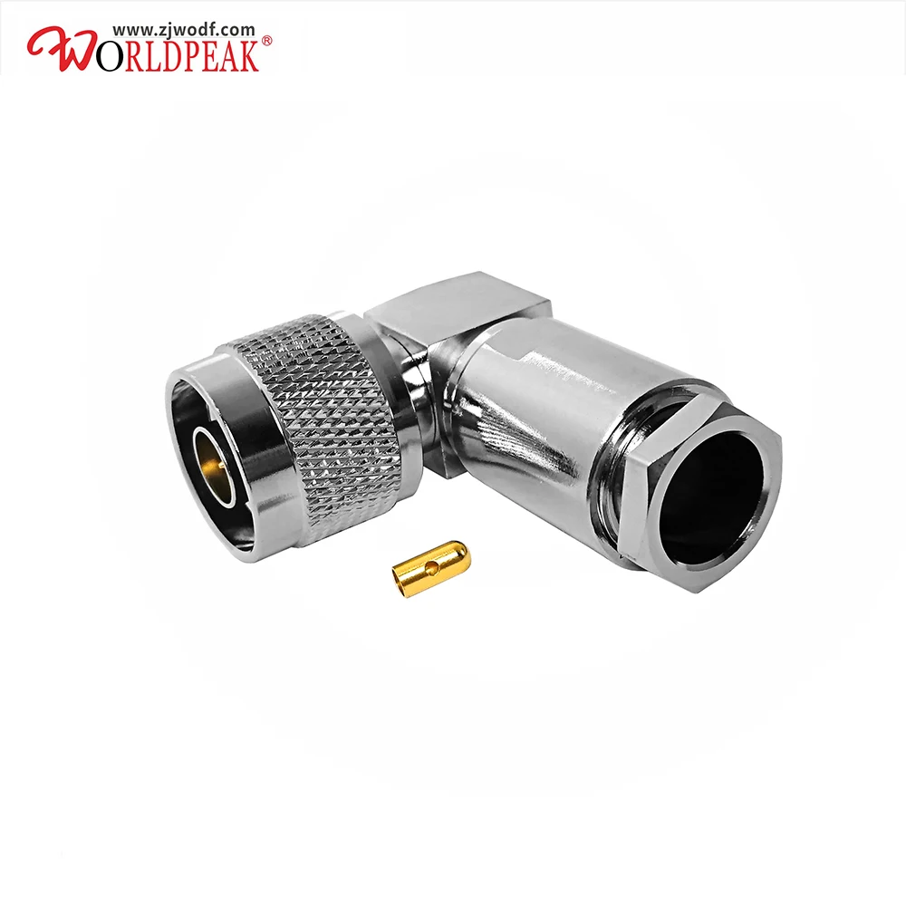 Free shipping 10pcs N-Type Plug Male Right Angle Clamp LMR400 RG8 RG213 coax cable RF connector