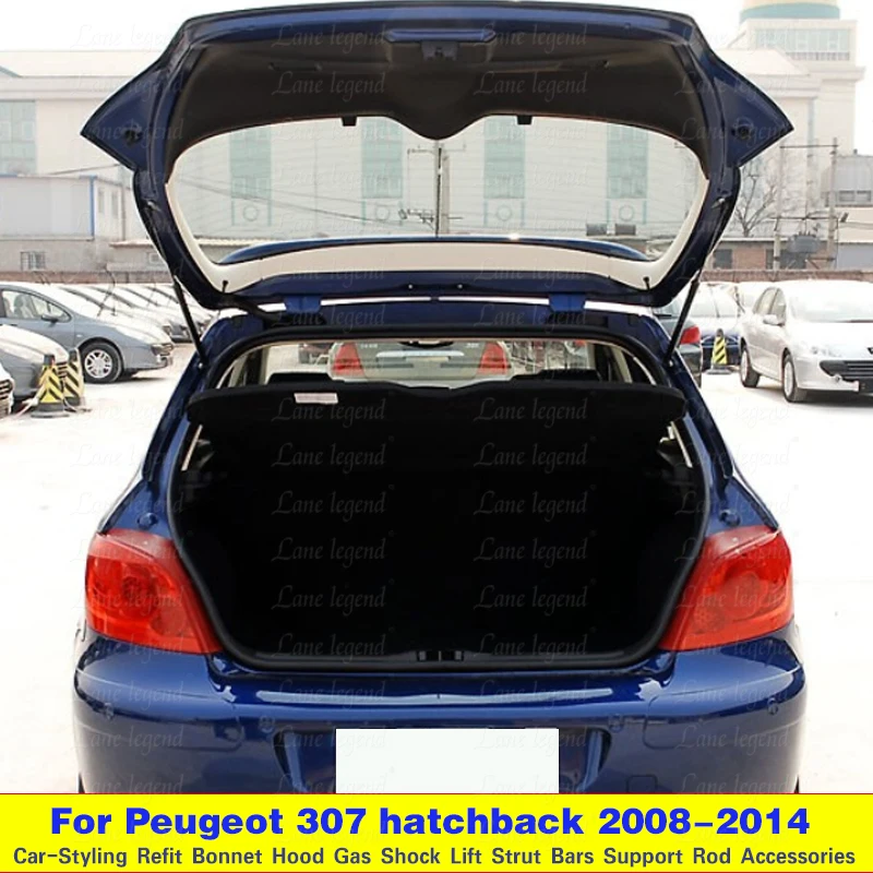 2Pcs For Peugeot 307 2008 - 2014 hatchback Rear Tail Gate Gas Struts Boot Holders Lifter Support Boot Struts Hydraulic Rod