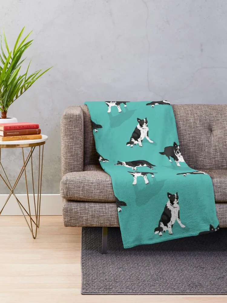 Border Collie Pattern Throw Blanket Blankets For Bed Quilt Polar Bed covers valentine gift ideas Blankets