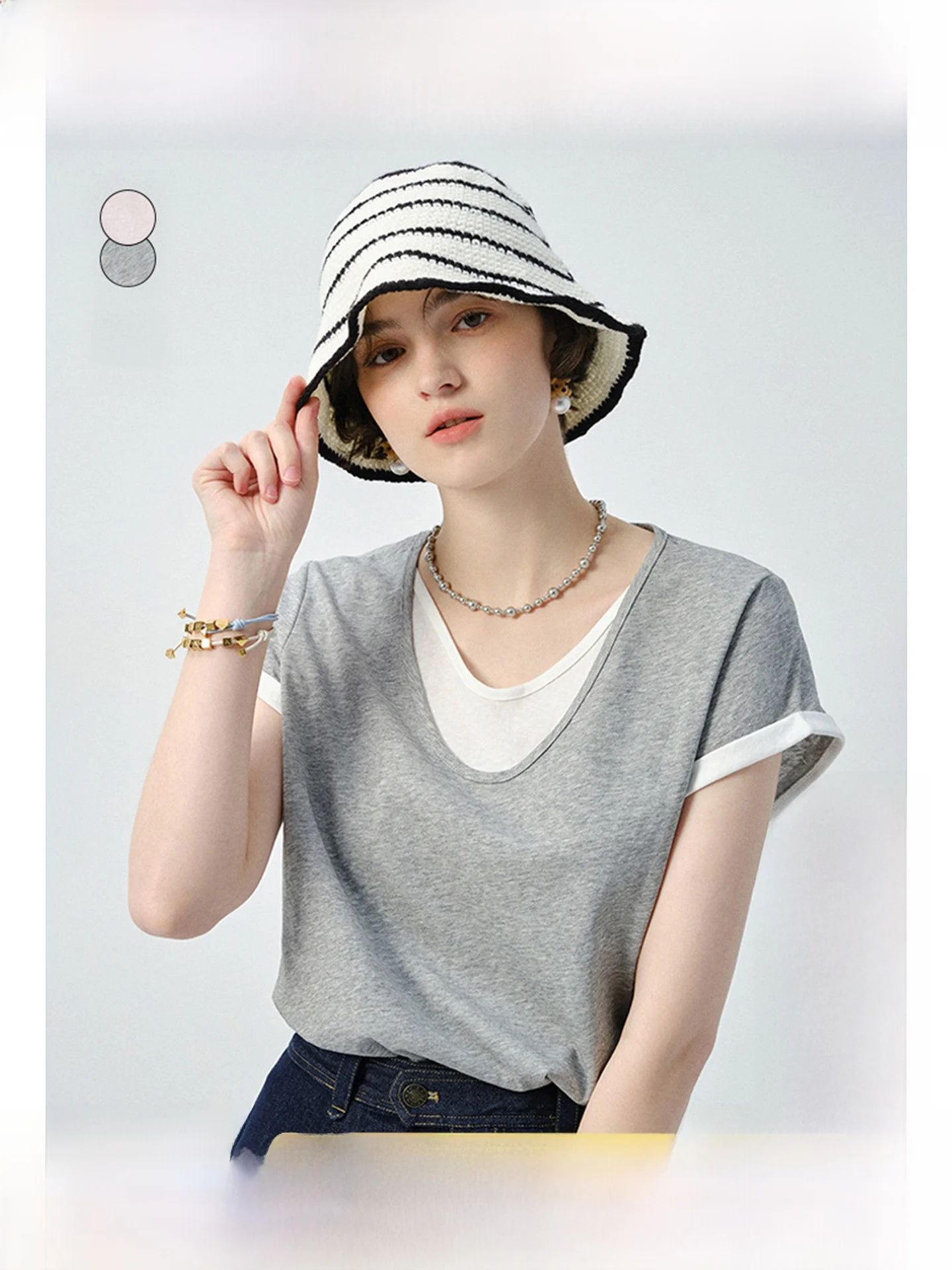 

plus Size Women's Short Sleeve T-Shirt V-Neck Color Casual Summer Top High Waist Shorts Commute Style Regular Fit