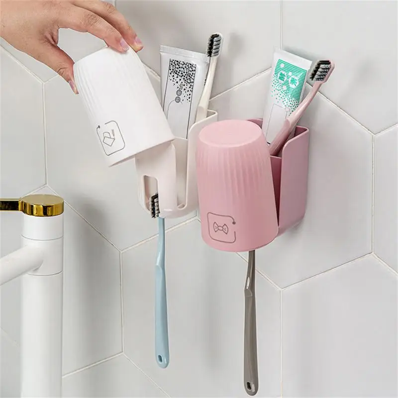 Double Hole Toothbrush Rack Bathroom Electric Toothbrush Holder Punch-free Toothbrush Storage Rack Bathroom Accessories