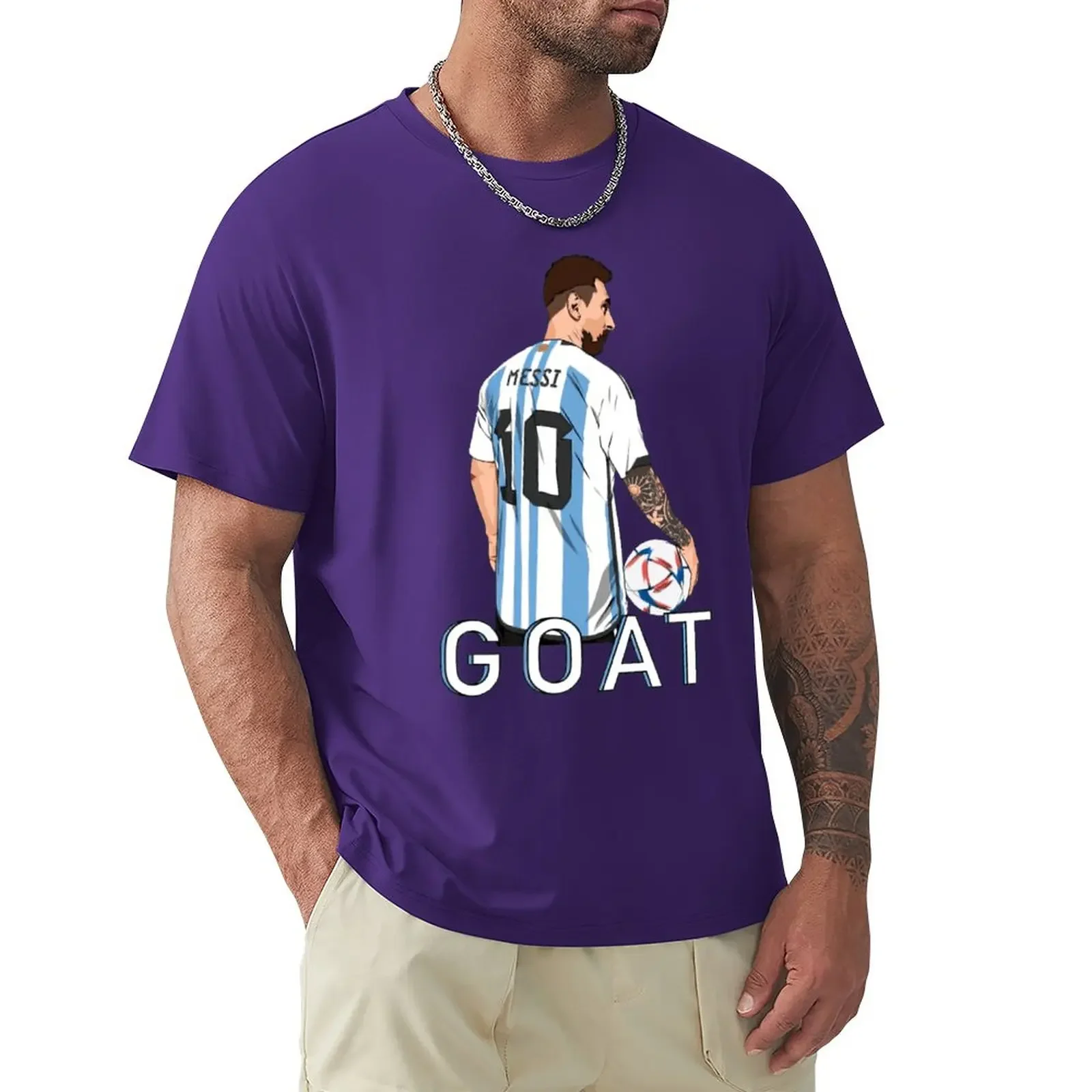 High Quality Casual Graphic Movement Tra CELEBRATION Lionel And Andrés And Messi And Argentina No.10 GOAT Caricature 50  Top Tee