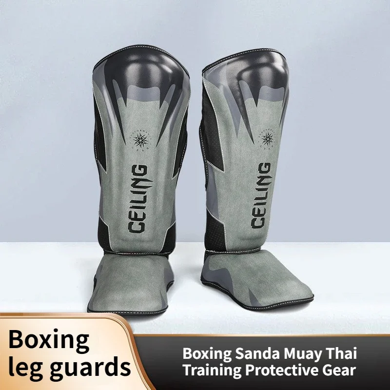 Youth/Adult Muay Thai Kick Boxing MMA Grappling Instep Shin Guard Pads Karate Foot Shank Leg Protectors Ankle Support