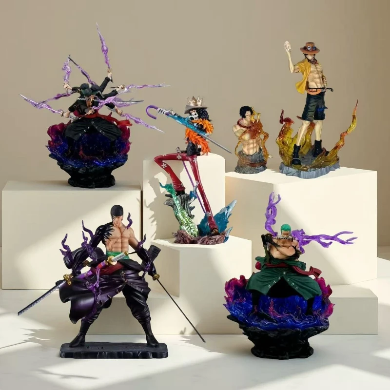 

In Stock Anime One Piece LX Brook Figure Decor Model GK Burukku Roronoa Zoro Portgas·D· Ace Action Figures PVC Collectible Toys