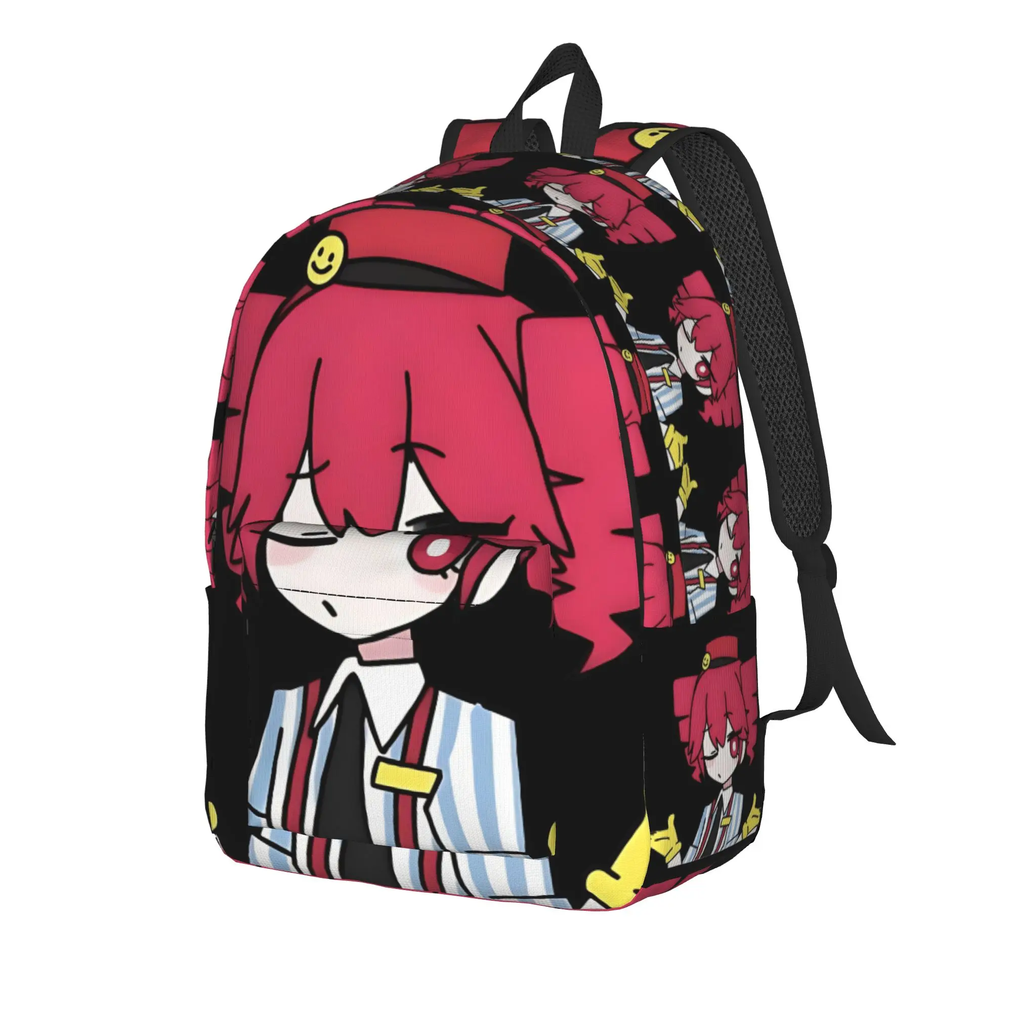 Simple Line Art Waiter Kasane Teto Backpack  Travel Backpacks Male Cute High School Bags Colorful Large Rucksack