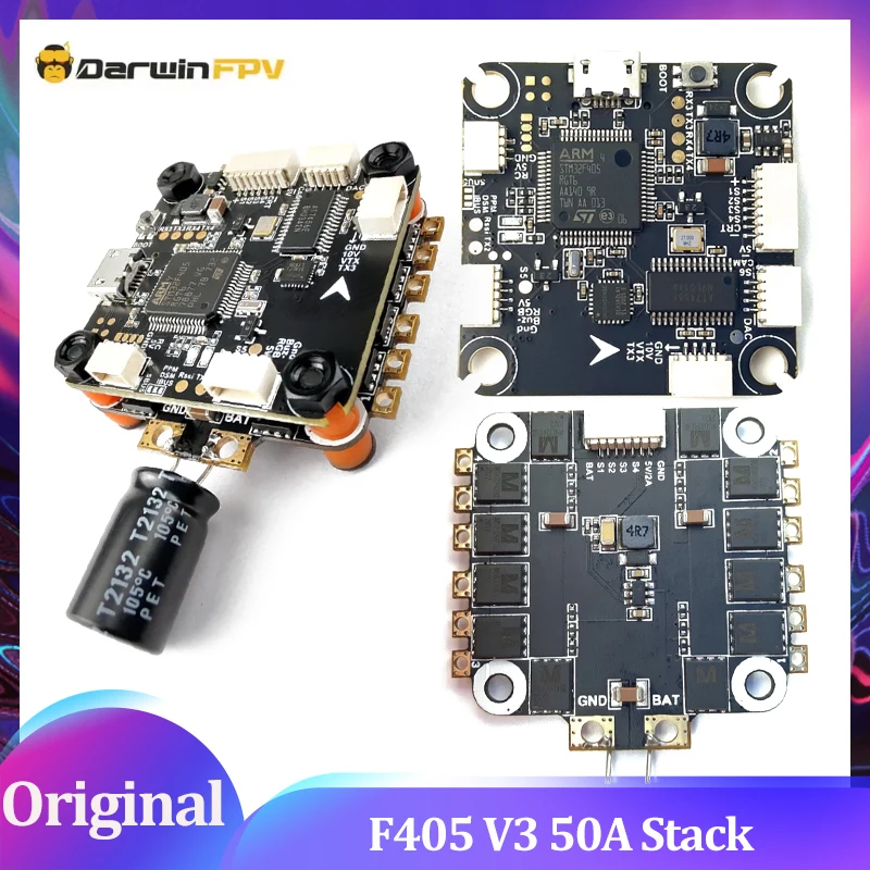 

DarwinFPV Betaflight F4 Flight Controller Stack 50A DSHOT600 ESC Stack FPV Drone Part