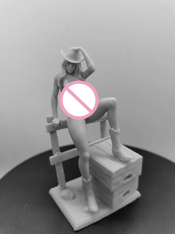 Figurka Minis zabawki chłopięce odlewanie ciśnieniowe 1/24 skala West Cowgirl Model z żywicy zestawy do budowania niezmontowane i niepomalowane Hobby Diorama