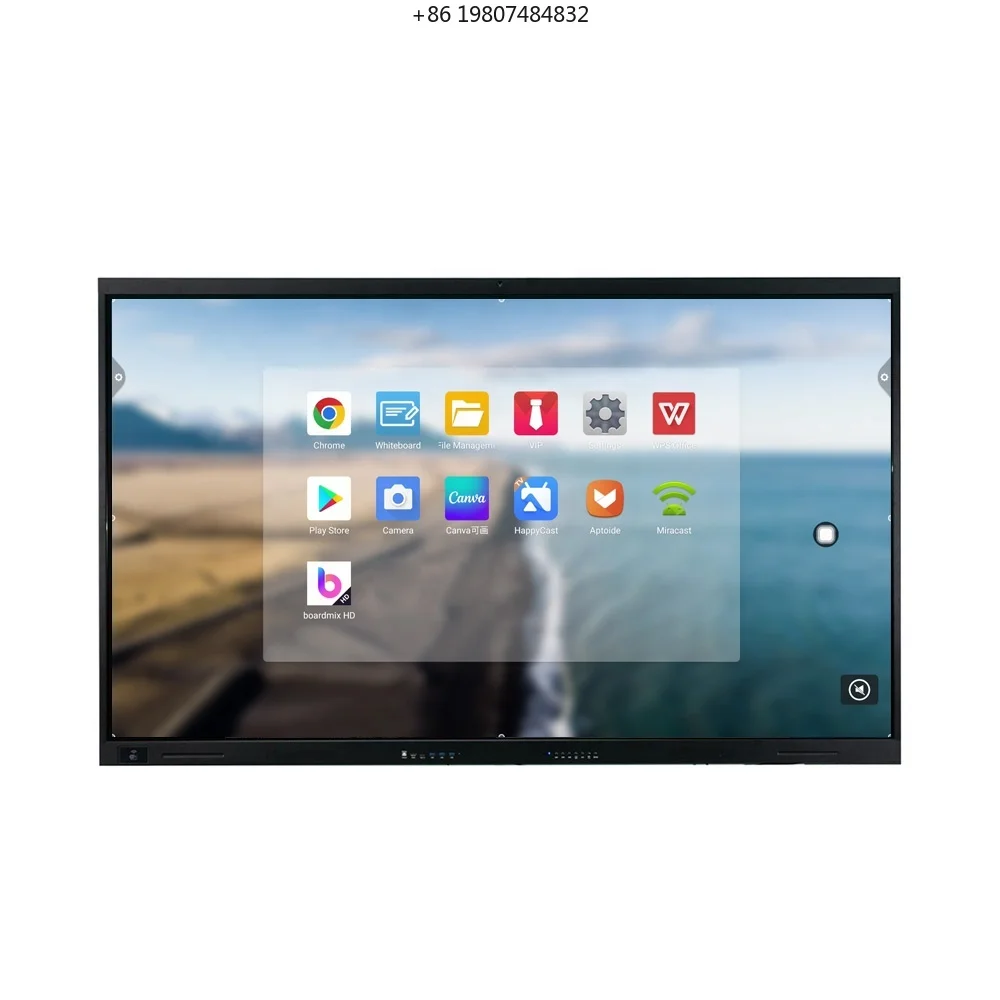 65 Inches Interactive Board 20 Point IR Touch, Android  & Microphone Arrays Intelligent Smart Display TV, Hot Sale AliExpress