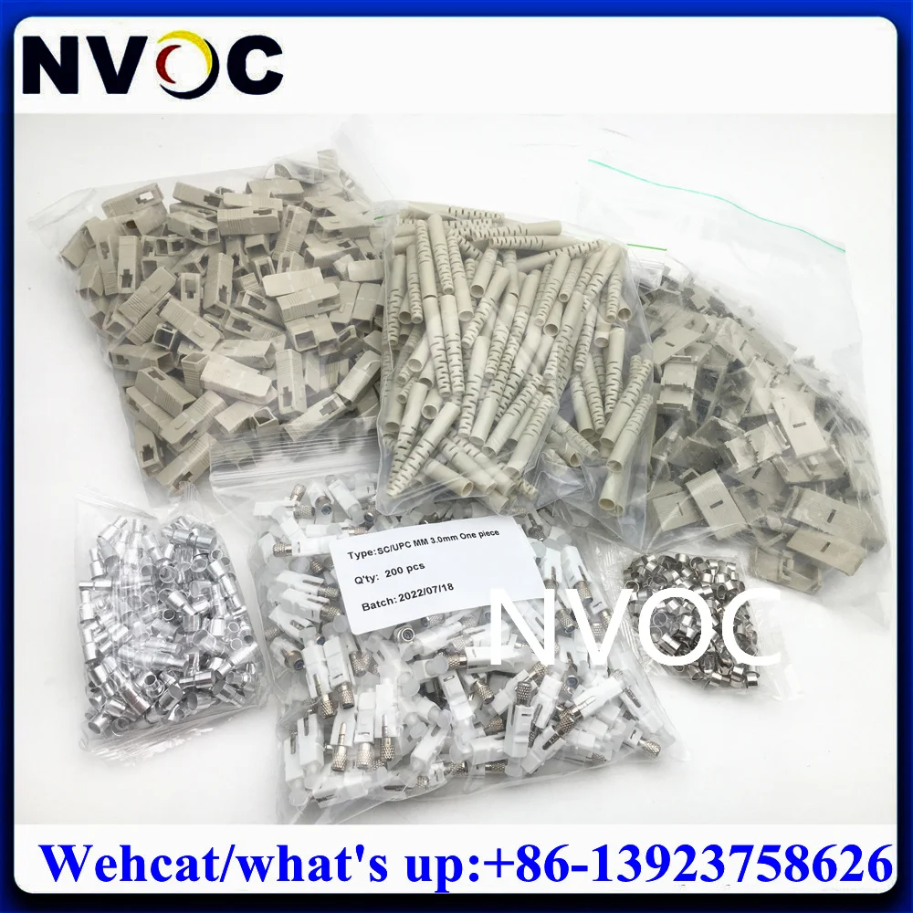 100Pcs SC UPC/MM/DX/3.0mm/Gray Green Blue Boot 2.0mm SC/UPC SC/APC Multimode MM Single Mode SM Duplex Dual Fiber Optic Connector