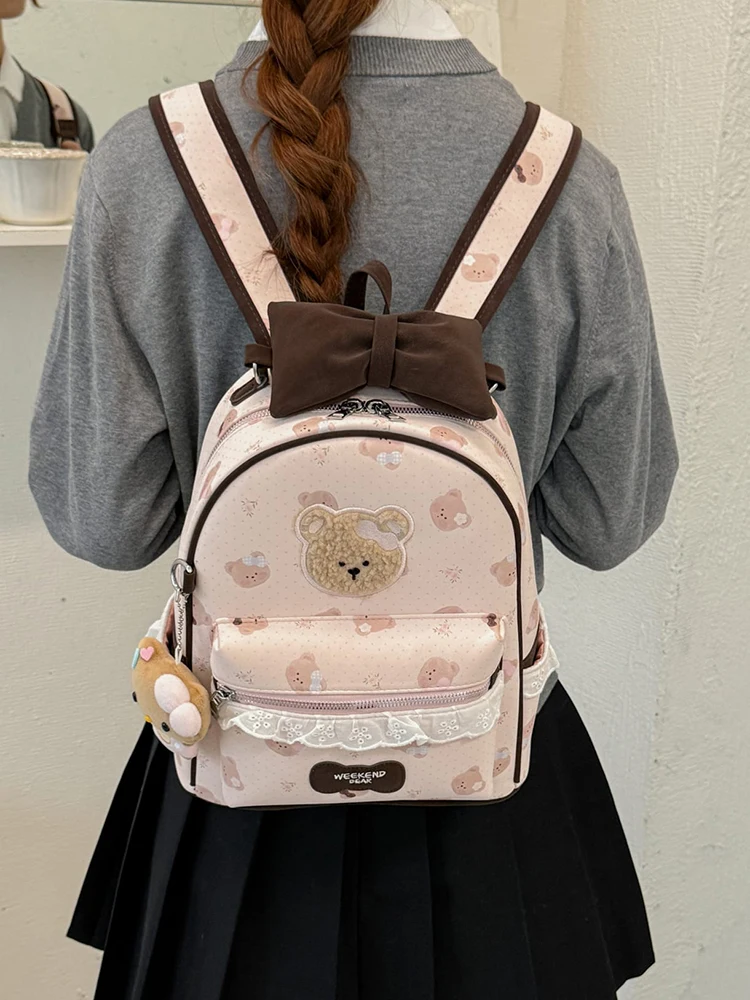 かわいい通勤用バックパック新入荷ダブルショルダーバッグ旅行アウトドア用フレッシュテイスト445返品差額バックパック