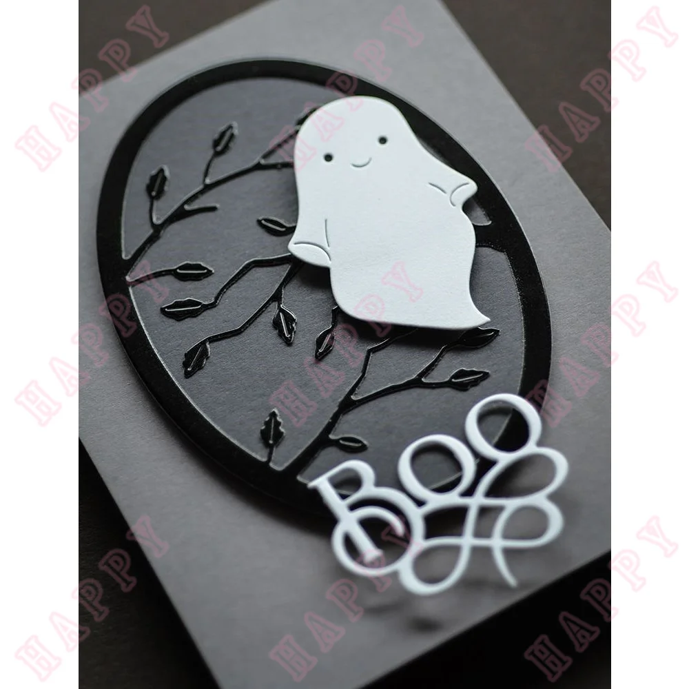 Halloween Ghostly House Spider Web Metal Cutting Dies Scrapbook DIY Decoration Embossing Template Making Paper Craft Knife Mould image 2