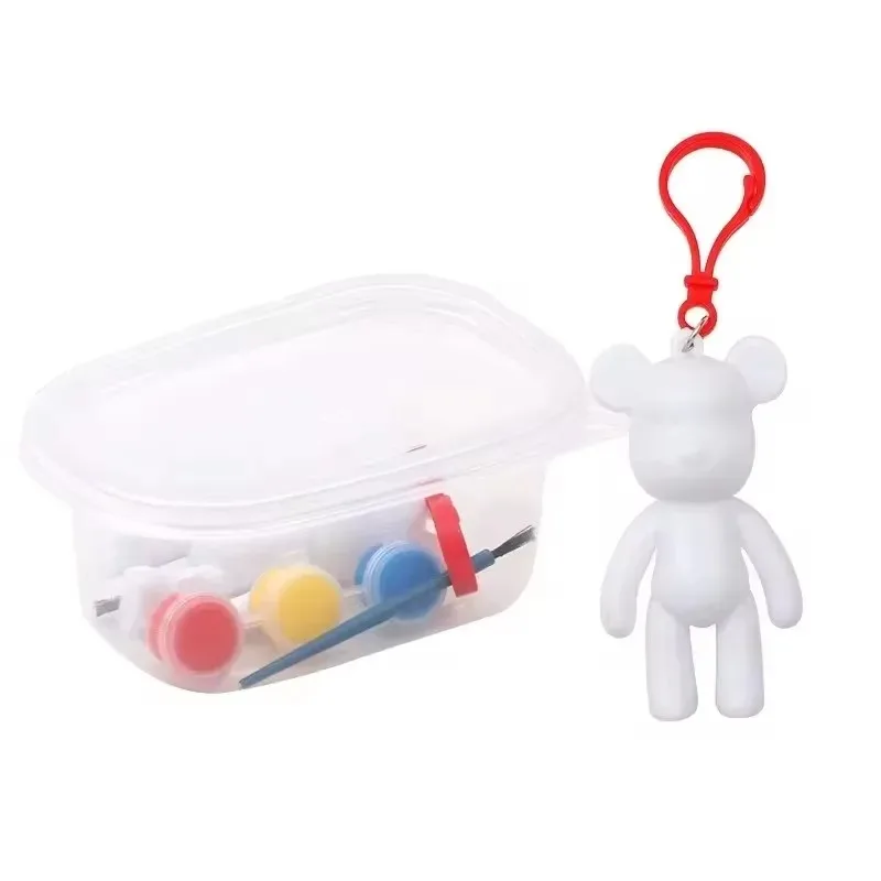 Hot sale Brinquedo de urso violento artesanal branco em branco para crianças, DIY Graffiti Painting Material Pack, brinquedo criativo do