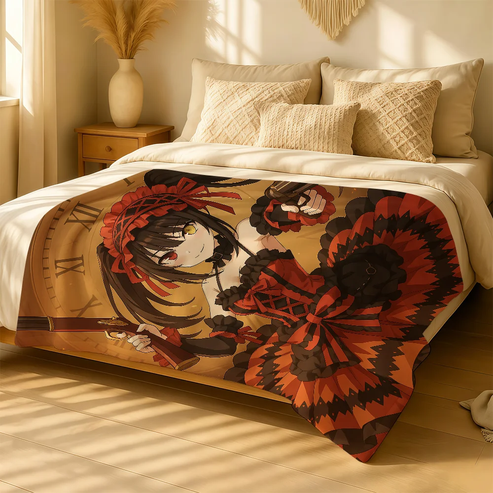 Anime T-Tokisaki K-Kurumi Blanket For Soft Warm Knee For Bedroom Living Room Bed Sofa Camping Picnic Office Gift