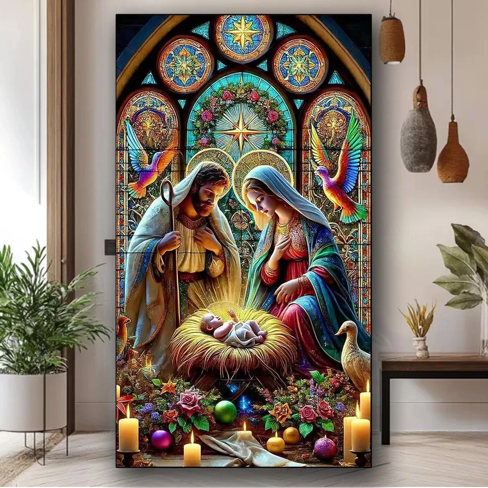 5D DIY Diamond Mosaic Diamond Embroidery Religion Jesus Birth Diamond Painting art Full Square Round Diamond Cross Stitch Kit
