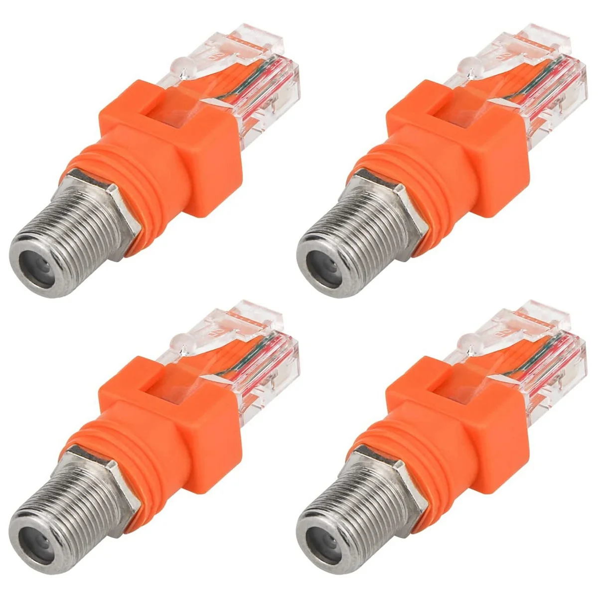 

Coaxial to Ethernet Adapter, 4 Pack Coax RF F Female to RJ45 Male Converter for Line Tester