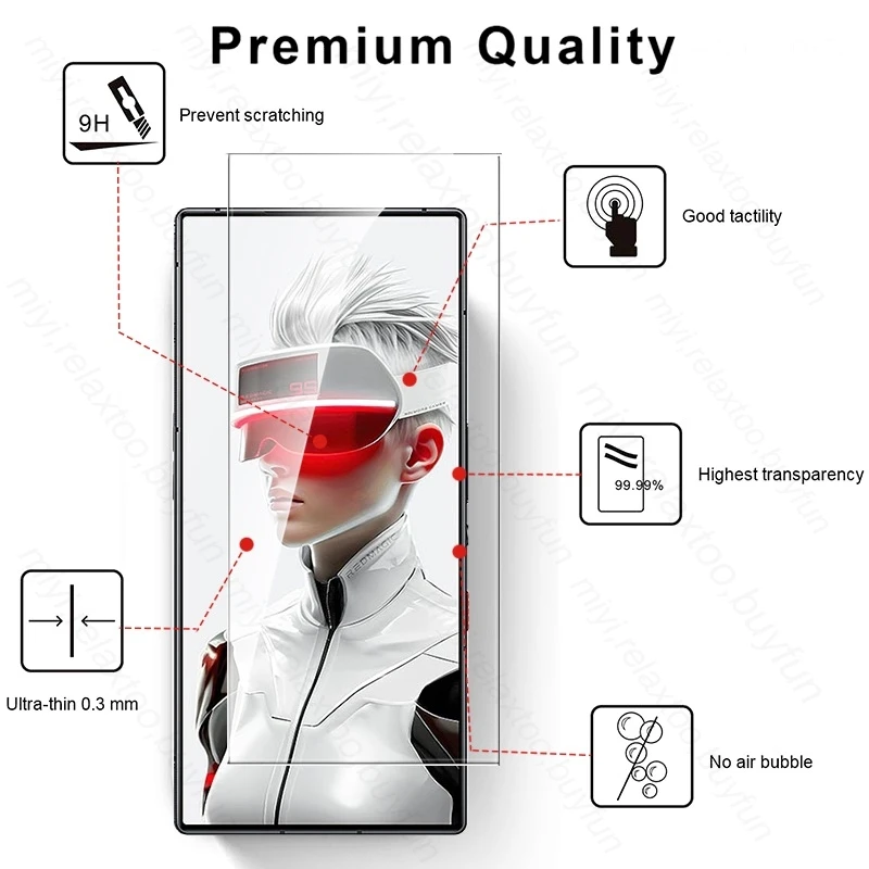 Redmagic9spro Case 4PCS Full Cover Tempered Glass For ZTE nubia Red Magic 9 s 9s Pro 5G Protective Glass On Redmagic 9sPro 2024