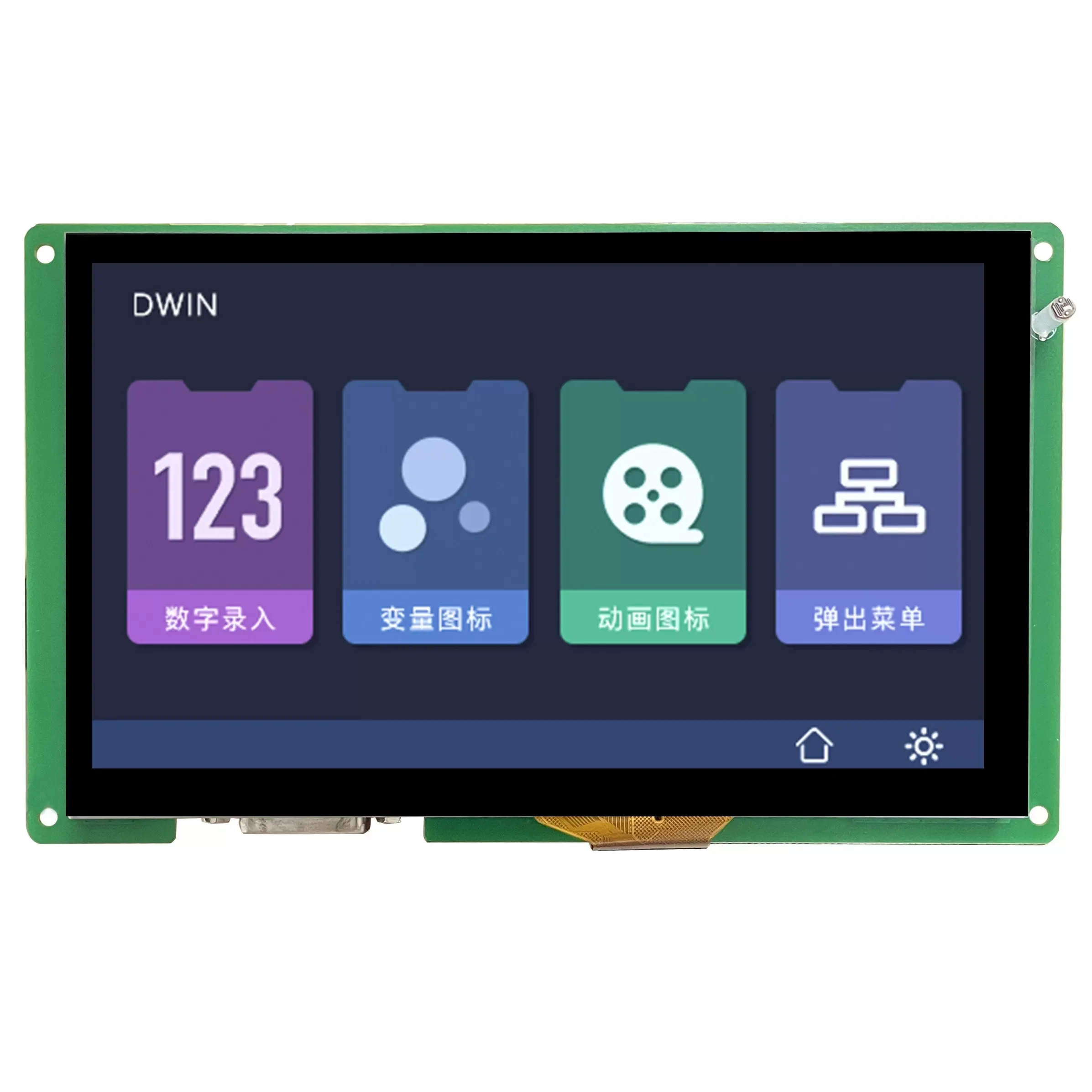 Dwin HDW070_005L 7 Inch High Brightness LCD Display with LVDS Interface, Capacitive Touch Grade Screen Industrial Display Module