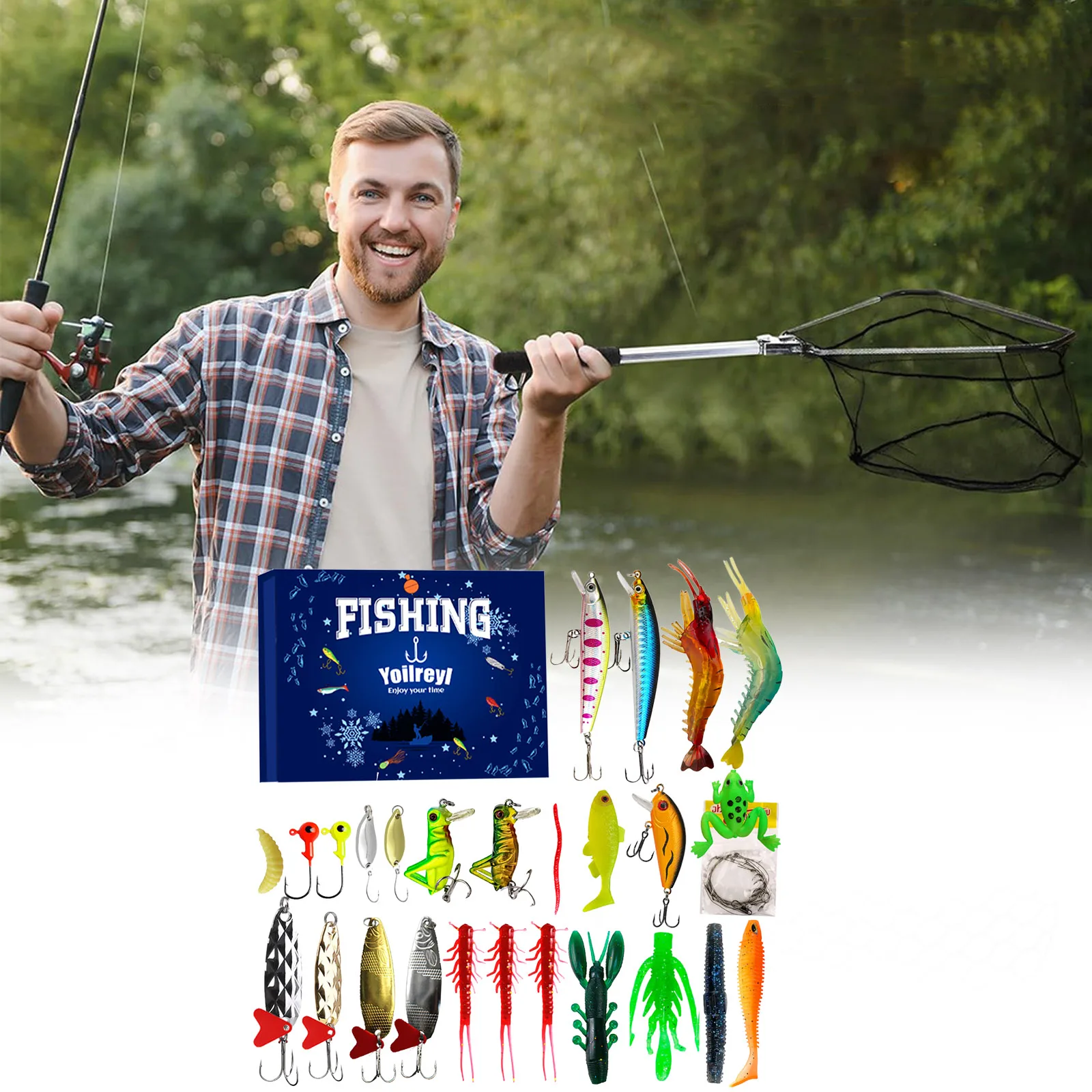 

Fishing Lures Set Creative Mixed Baits Soft And Hard Baits With Hooks Blind Box Kit For Anglers kids toy Christmas Holiday Gift