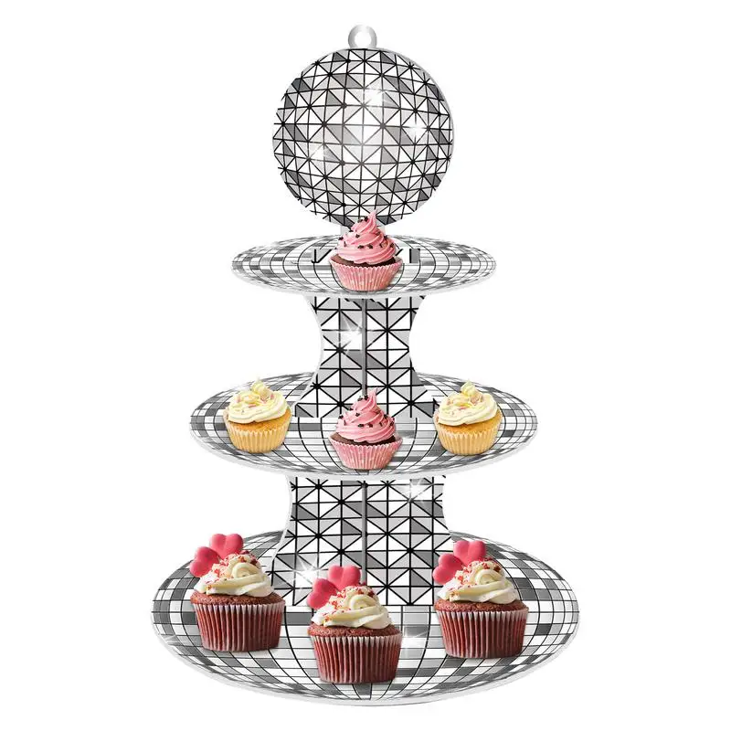 

Dessert Cup Cake Stand Tower Dessert Cardboard Holder Tower With 3 Layer Cupcake Stands Cupcake Display Holder Silver Spotlight