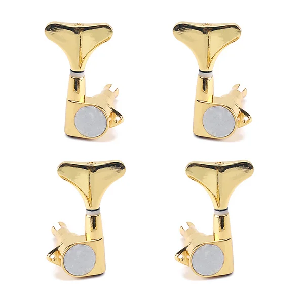 

4 Bass Tuning Pegs Gold Heavy Duty Brass Carbon Fiber Plated Internal Gear Replacement Parts for 4 String Bass Guitar 2R2L