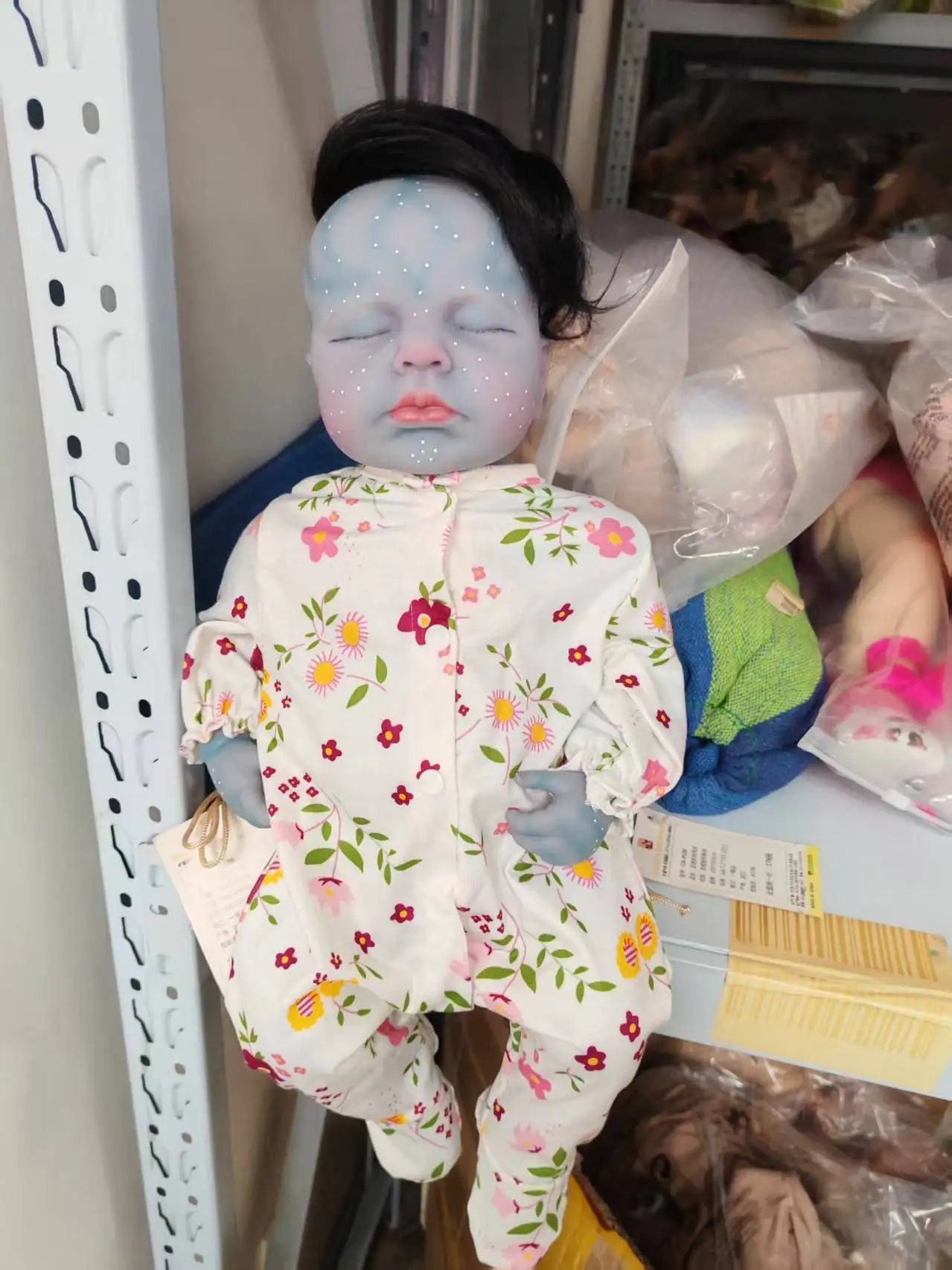 

49cm Loulou Sleeping Baby in Full Vinyl Body Lifelike Reborn Toddler with Hand Rooted Hair