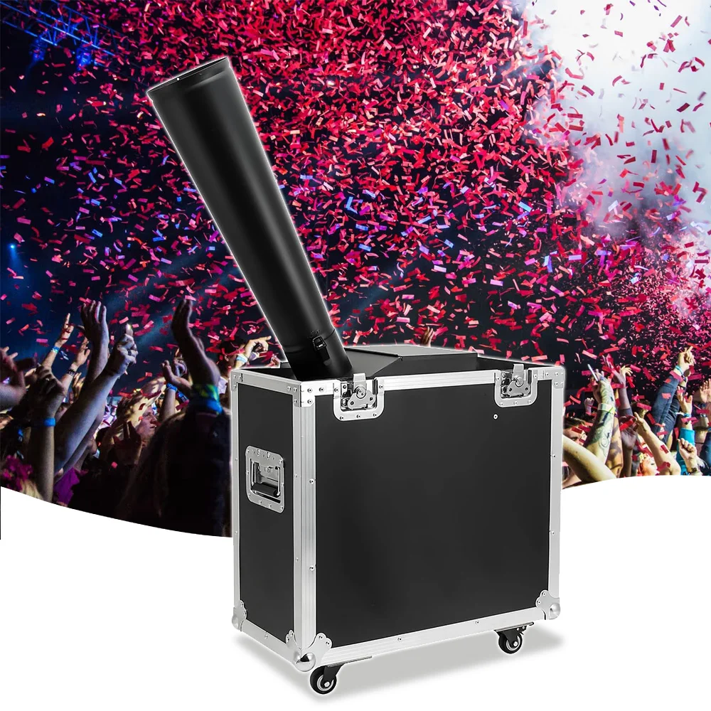 200W Stage Co2 Confetti Machine Manual Control Confetti Blaster Jet With Flycase For Wedding Outdoor Event Party